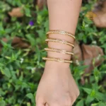 Gold Plated White AD Stone Bangle Set