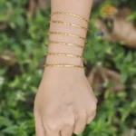 Gold Plated Plain Spiral Bangle Set