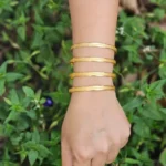 Elegant Gold Plated Matte Finish Bangle Set