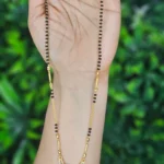 Gold Plated Single-Layer Short Black Beads Mangalsutra