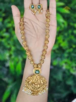 Antique Lakshmi Pendant Gold Beads Haaram