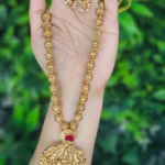 Antique Lakshmi Pendant Gold Beads Haaram
