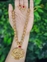 Antique Lakshmi Pendant Gold Beads Haaram
