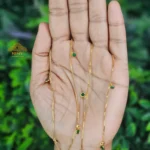 Gold Plated Green AD Stone Chain Anklet