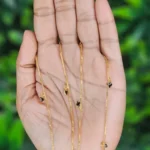 Gold Plated Black Heart Stone Chain Anklet