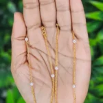 Elegant Gold Plated White Pearl Chain Anklet