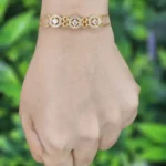 Gold Plated White AD Stone Chain Bracele