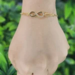 Gold Plated White AD Stone Chain Bracelet