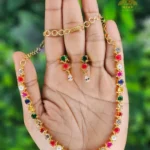 Elegant Navaratna Stone Gold Plated Necklace
