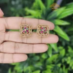 Multicolour AD Stone Ear Stud