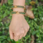 Antique Peacock Design Kemp Stone Bangle